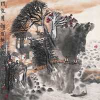 姚鸣京 庚辰（2000年）作 山水 镜心